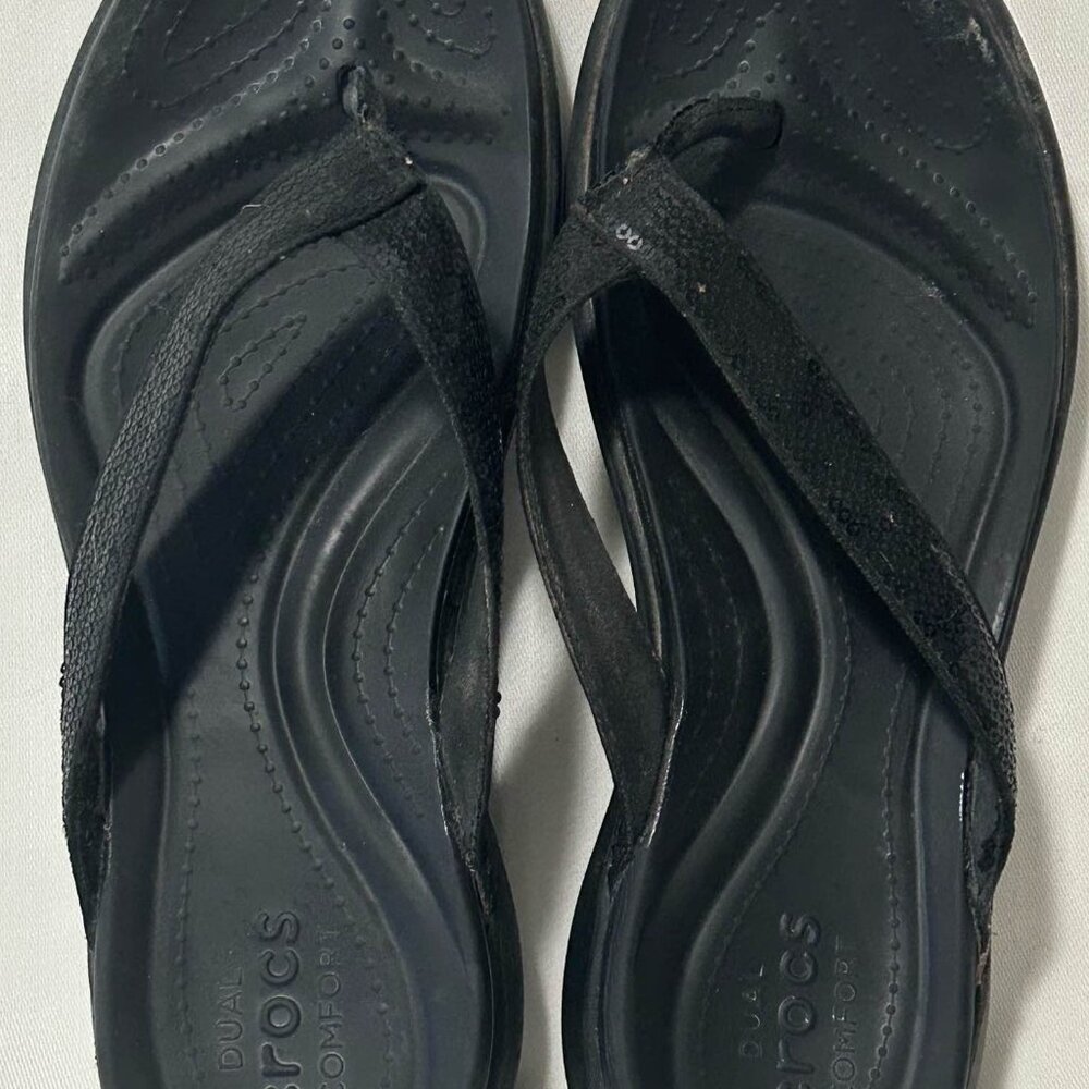 Crocs Dual Comfort Women’s Black Flip Flop Sandals